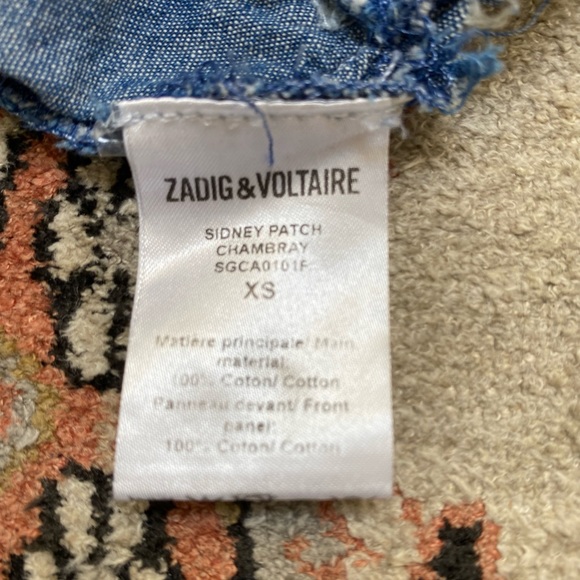 Zadig and Voltaire Patchwork Chambray Overalls - Picture 6 of 8